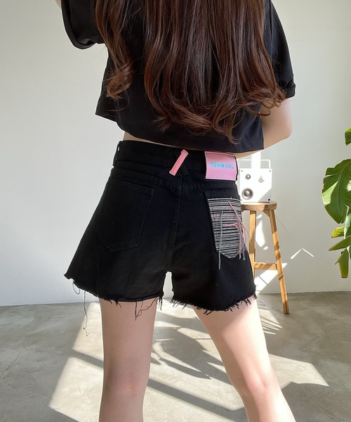 ★ELF SACK★ ダメージ デニム ショート パンツ/送料込 ☆ELF SACK☆ ダメージ デニム ショート パンツ/送料込 (ELF