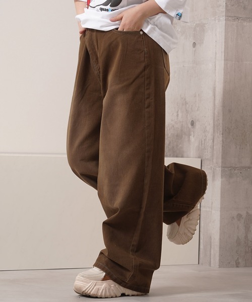 1111clothing(ワンフォークロージング)の「【ZOZOTOWN限定】マイラードブラウン ワイドストレートパンツ / Myra Brown Wide Straight Pants(その他パンツ・メンズ・ブラウン・M/L/XL)」の2枚目の写真