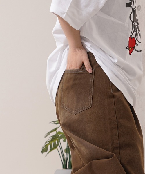 セール】【ZOZOTOWN限定】マイラードブラウン ワイドストレートパンツ