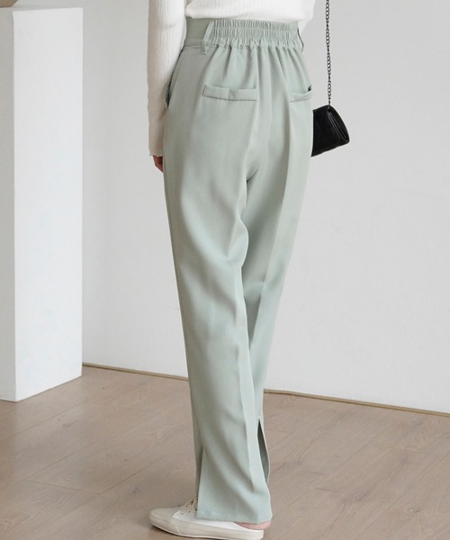 urge:(アージコロン )の「【URGE:】シルエットフレア スリット パンツ(スラックス・レディース・アイボリー/ブラック/ライトベージュ/チャコールグレー/ブラウン/ミント・MEDIUM/LARGE/SMALL)」の22枚目の写真