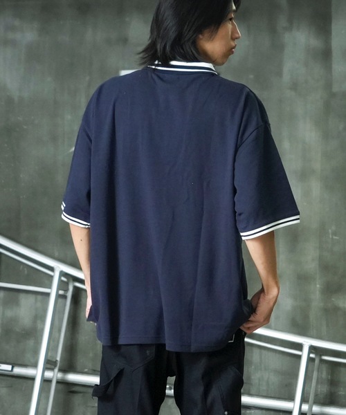 THRASHER(スラッシャー)の「S/S PANEL POLO SHIRTS / THRASHERスラッシャーブランドロゴパネル半袖ポロシャツ(ポロシャツ・メンズ・ネイビー/ブラック/ホワイト・MEDIUM/LARGE/X-LARGE)」の8枚目の写真