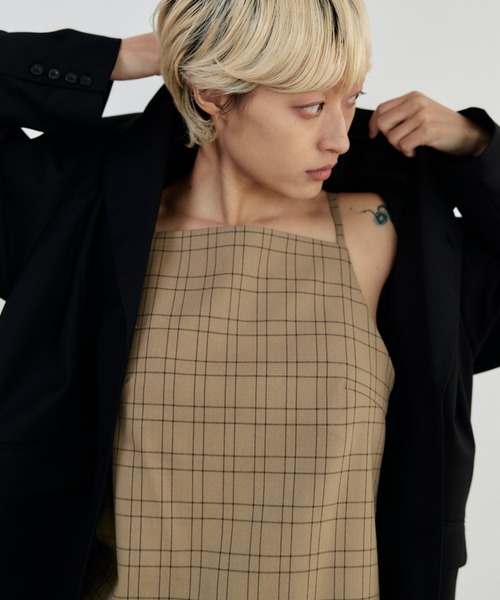 lit（リット）の「Check Apron Camisole（キャミソール・レディース・ブラック/マスタード・FREE）」の2枚目の写真