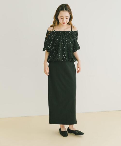 ITEMS URBANRESEARCH(アイテムズ アーバンリサーチ)の「バルーントップス×スカートセット(セットアップ・レディース・ブラック/オフホワイト・FREE)」の14枚目の写真