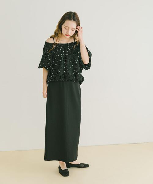 ITEMS URBANRESEARCH(アイテムズ アーバンリサーチ)の「バルーントップス×スカートセット(セットアップ・レディース・ブラック/オフホワイト・FREE)」の15枚目の写真