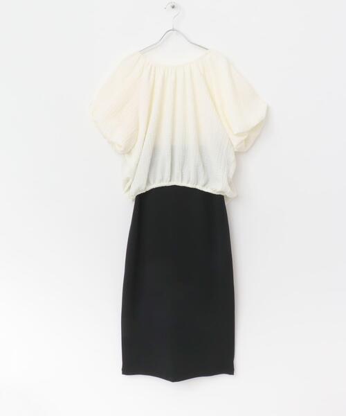 ITEMS URBANRESEARCH(アイテムズ アーバンリサーチ)の「バルーントップス×スカートセット(セットアップ・レディース・ブラック/オフホワイト・FREE)」の4枚目の写真