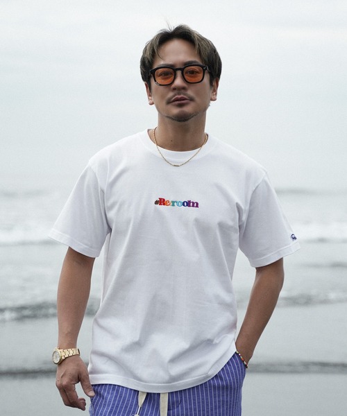 #Re:room（リルーム）の「カラーロゴエンブロイダリーTシャツ（Tシャツ/カットソー・メンズ・ブラック/ホワイト・L-XL/S-M/M-L）」の3枚目の写真