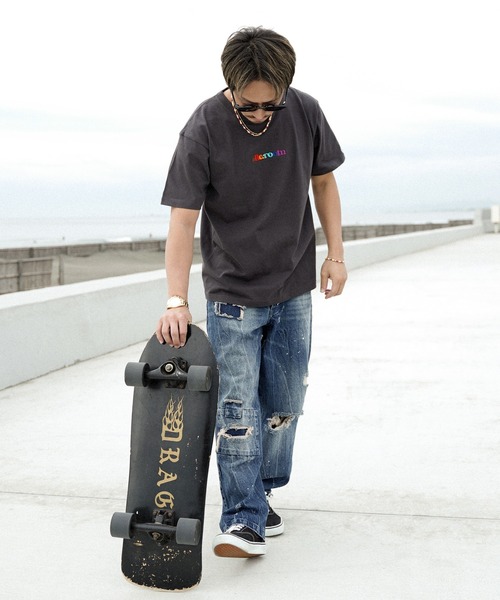 #Re:room（リルーム）の「カラーロゴエンブロイダリーTシャツ（Tシャツ/カットソー・メンズ・ブラック/ホワイト・L-XL/S-M/M-L）」の18枚目の写真