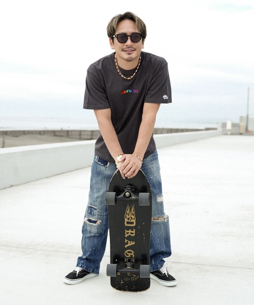 #Re:room（リルーム）の「カラーロゴエンブロイダリーTシャツ（Tシャツ/カットソー・メンズ・ブラック/ホワイト・L-XL/S-M/M-L）」の19枚目の写真