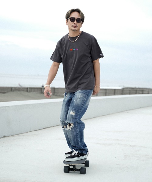 #Re:room（リルーム）の「カラーロゴエンブロイダリーTシャツ（Tシャツ/カットソー・メンズ・ブラック/ホワイト・L-XL/S-M/M-L）」の20枚目の写真