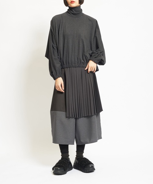 gomme（ゴム）の「30/-天竺　ドルマンＴ（Tシャツ/カットソー・レディース・チャコールグレー/ブラック・MEDIUM）」の3枚目の写真