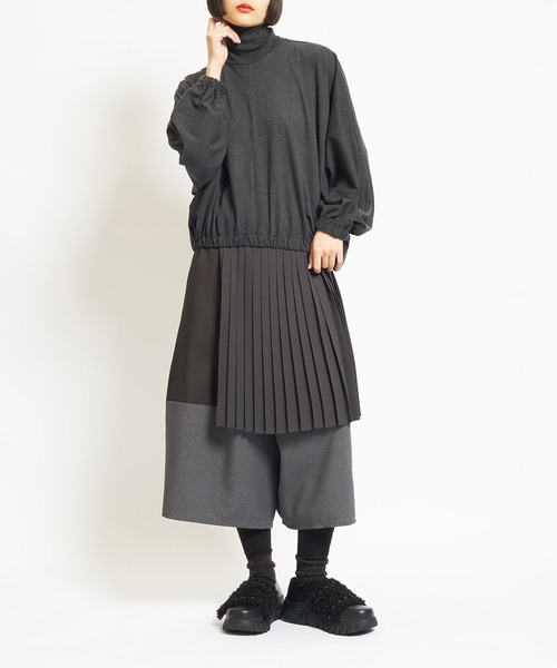 gomme（ゴム）の「30/-天竺　ドルマンＴ（Tシャツ/カットソー・レディース・チャコールグレー/ブラック・MEDIUM）」の4枚目の写真