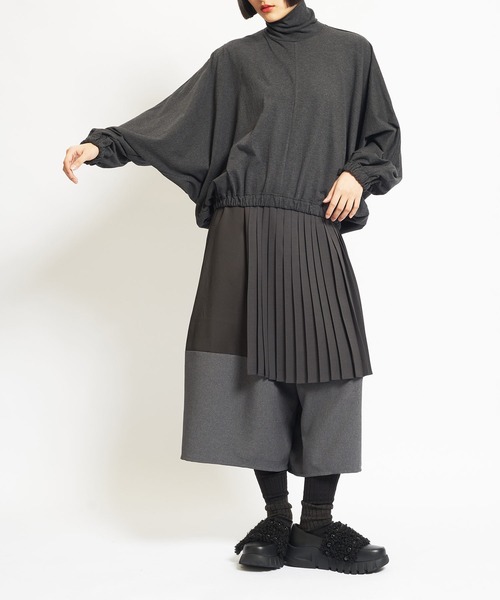 gomme（ゴム）の「30/-天竺　ドルマンＴ（Tシャツ/カットソー・レディース・チャコールグレー/ブラック・MEDIUM）」の5枚目の写真