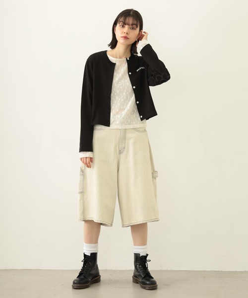 MILKFED.（ミルクフェド）の「FLOWER ELBOW CARDIGAN（カーディガン/ボレロ・レディース・アッシュ/ブラック/ライトピンク/オートミール・ONE SIZE）」の14枚目の写真