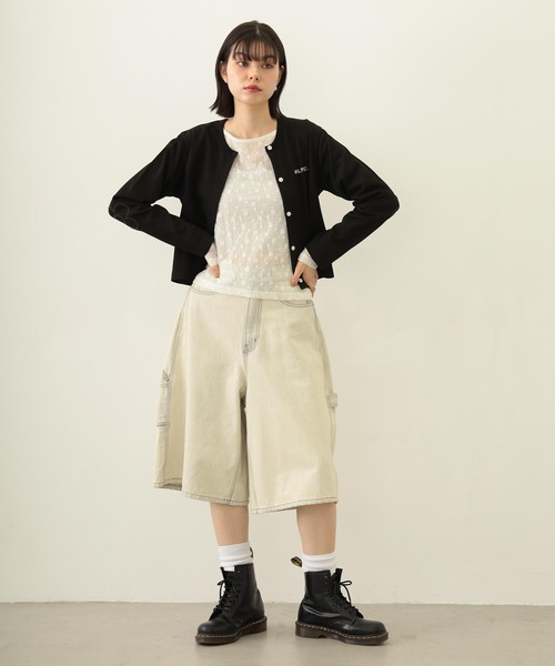 MILKFED.（ミルクフェド）の「FLOWER ELBOW CARDIGAN（カーディガン/ボレロ・レディース・アッシュ/ブラック/ライトピンク/オートミール・ONE SIZE）」の15枚目の写真