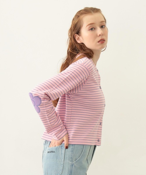 MILKFED.（ミルクフェド）の「FLOWER ELBOW CARDIGAN（カーディガン/ボレロ・レディース・アッシュ/ブラック/ライトピンク/オートミール・ONE SIZE）」の20枚目の写真