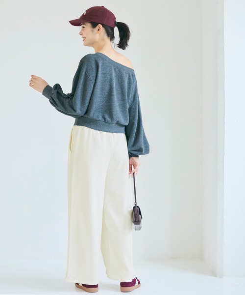 coca（coca）（コカ）の「エンボスセンターシームワイドパンツ（その他パンツ・レディース・アイボリー/ブラック・S/M/L）」の13枚目の写真