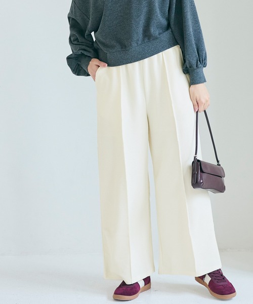 coca（coca）（コカ）の「エンボスセンターシームワイドパンツ（その他パンツ・レディース・アイボリー/ブラック・S/M/L）」の21枚目の写真