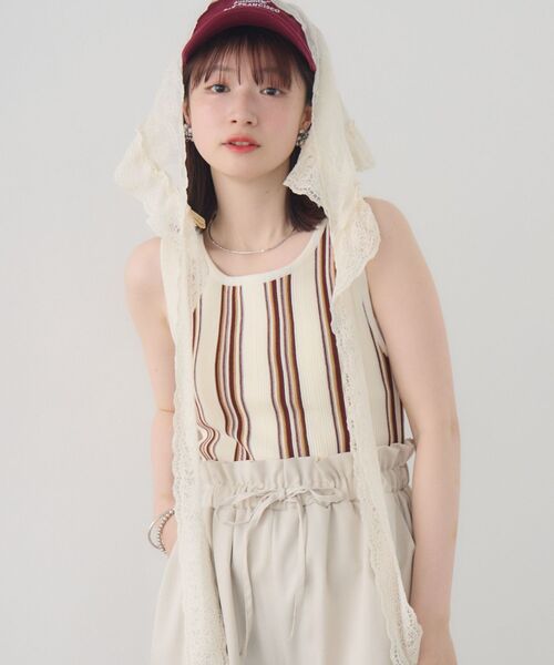 RETRO GIRL(レトロガール)の「マルチストライプNTタンク(タンクトップ・レディース・ブルー系その他/ホワイト系その他/ブラック系その他・FREE)」の2枚目の写真