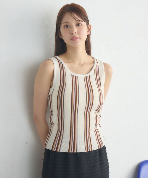 RETRO GIRL(レトロガール)の「マルチストライプNTタンク(タンクトップ・レディース・ブルー系その他/ホワイト系その他/ブラック系その他・FREE)」の9枚目の写真