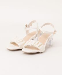 Realta(レアルタ)5.5cmパールクリアヒールギャザーサンダル