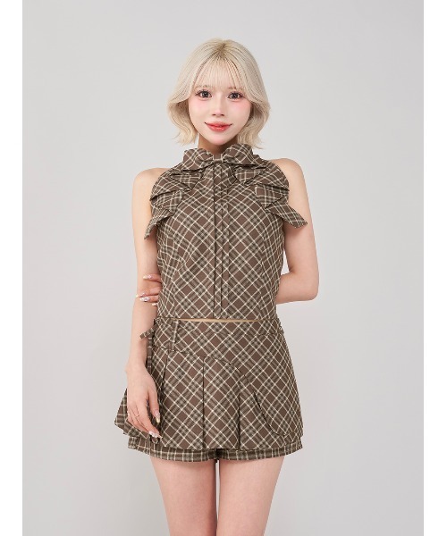 チェックスカートライクショートパンツ（スカート）｜Darich  