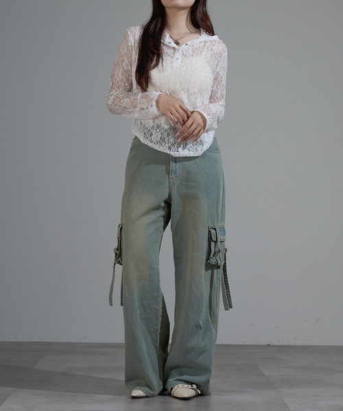 apres jour mignon(アプレジュールミニョン)の「レースフーディートップス【ZOZOTOWN限定アイテム】(その他トップス・レディース・オフホワイト/ブラウン系その他/ブラック・X-LARGE/フリー)」の9枚目の写真