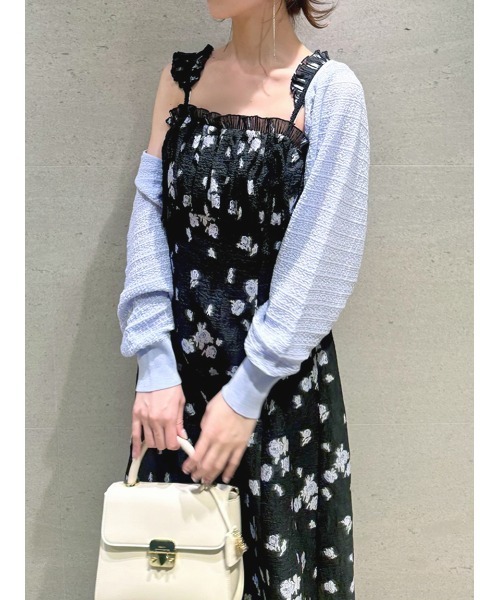 スナイデル　ブレードリボンジャガードワンピース SNIDEL ワンピース ブレードリボンジャガードワンピース