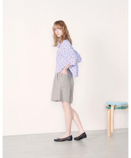 チュール ドット ビジュー フラット パンプス（パンプス）｜Emma