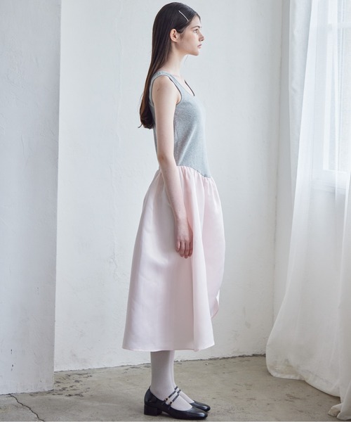 etre loin(エトルワン)の「Rose satin docking rib dress(ワンピース・レディース・ブラック/ブルー/ピンク・M)」の12枚目の写真