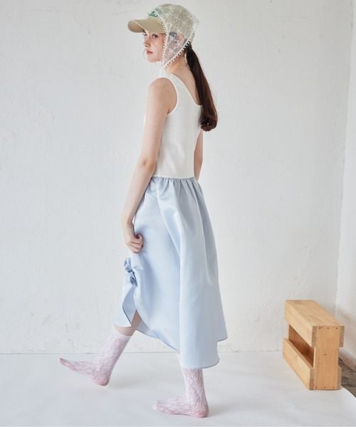 etre loin(エトルワン)の「Rose satin docking rib dress(ワンピース・レディース・ブラック/ブルー/ピンク・M)」の16枚目の写真