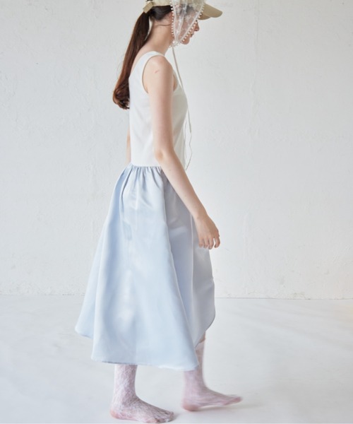 etre loin(エトルワン)の「Rose satin docking rib dress(ワンピース・レディース・ブラック/ブルー/ピンク・M)」の15枚目の写真