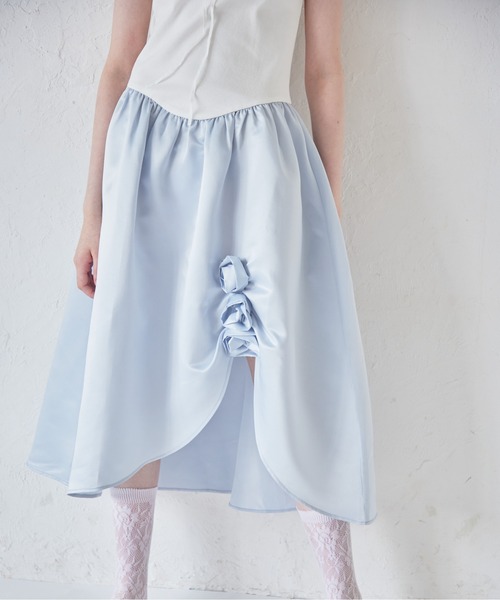 etre loin(エトルワン)の「Rose satin docking rib dress(ワンピース・レディース・ブラック/ブルー/ピンク・M)」の19枚目の写真