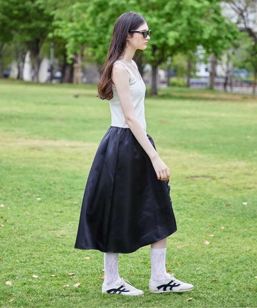 セール】Rose satin docking rib dress（ワンピース）｜etre