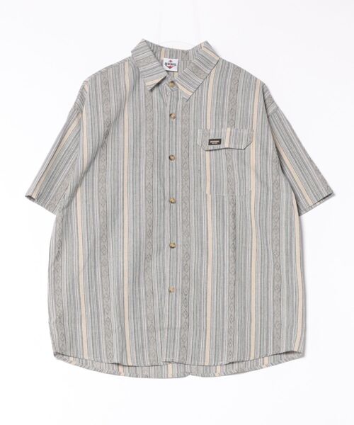 HOOK(フック)の「マルチストライプ半袖シャツ (SS)(シャツ/ブラウス・メンズ・ライトグレー/ダークグレー・LARGE/MEDIUM)」の17枚目の写真