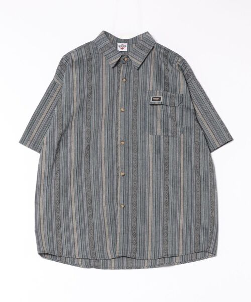 HOOK(フック)の「マルチストライプ半袖シャツ (SS)(シャツ/ブラウス・メンズ・ライトグレー/ダークグレー・LARGE/MEDIUM)」の18枚目の写真