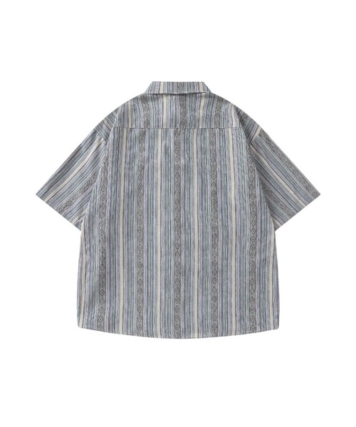 HOOK(フック)の「マルチストライプ半袖シャツ (SS)(シャツ/ブラウス・メンズ・ライトグレー/ダークグレー・LARGE/MEDIUM)」の5枚目の写真