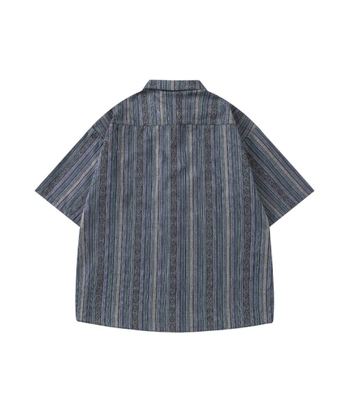 HOOK(フック)の「マルチストライプ半袖シャツ (SS)(シャツ/ブラウス・メンズ・ライトグレー/ダークグレー・LARGE/MEDIUM)」の7枚目の写真
