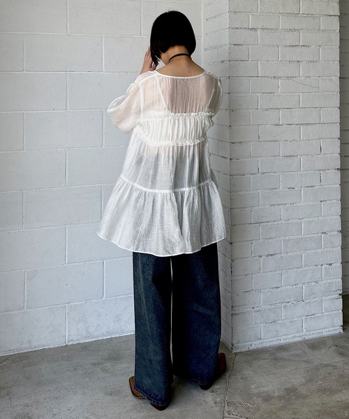 PAGEBOY(ページボーイ)の「【WEB限定】DAILYギャザーブラウス(シャツ/ブラウス・レディース・オフホワイト/ブラック・FREE)」の18枚目の写真