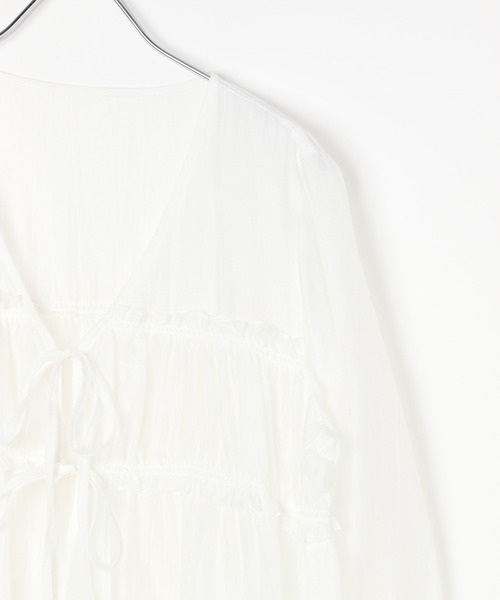 PAGEBOY(ページボーイ)の「【WEB限定】DAILYギャザーブラウス(シャツ/ブラウス・レディース・オフホワイト/ブラック・FREE)」の7枚目の写真