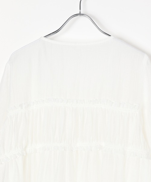 PAGEBOY(ページボーイ)の「【WEB限定】DAILYギャザーブラウス(シャツ/ブラウス・レディース・オフホワイト/ブラック・FREE)」の11枚目の写真