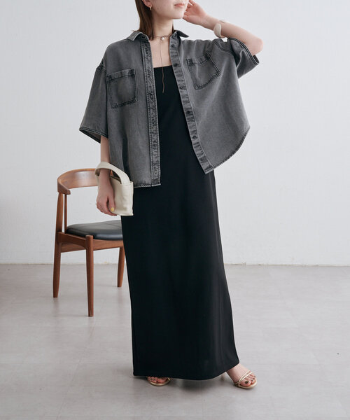 Omekashi（オメカシ）の「Onfキャミワンピース（ワンピース・レディース・ブラック/ベージュ・36/38）」の6枚目の写真