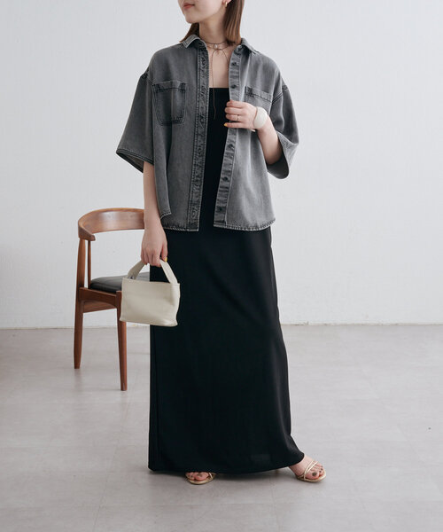 Omekashi（オメカシ）の「Onfキャミワンピース（ワンピース・レディース・ブラック/ベージュ・36/38）」の7枚目の写真