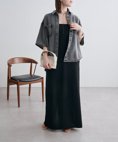 Omekashi（オメカシ）の「Onfキャミワンピース（ワンピース・レディース・ブラック/ベージュ・36/38）」の11枚目の写真