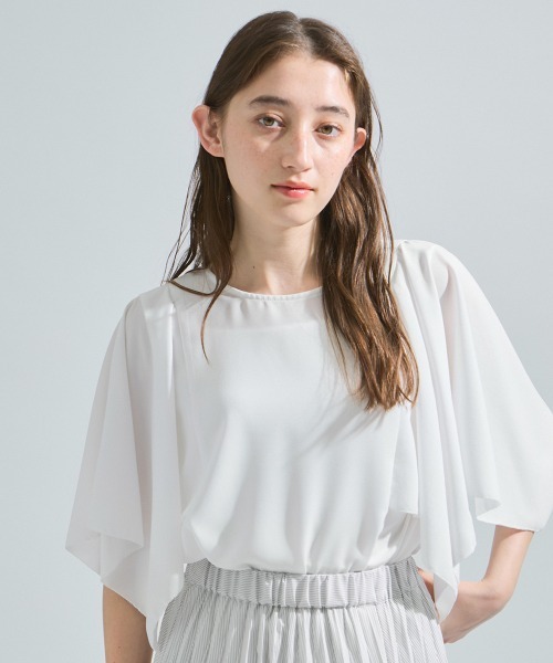 ketty(ケティ)の「2WAYジョーゼットフリルトップス≪手洗い可能≫(Tシャツ/カットソー・レディース・ネイビー/ブラック/オフホワイト・M)」の11枚目の写真