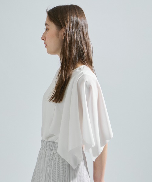 ketty(ケティ)の「2WAYジョーゼットフリルトップス≪手洗い可能≫(Tシャツ/カットソー・レディース・ネイビー/ブラック/オフホワイト・M)」の12枚目の写真
