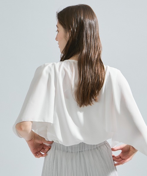 ketty(ケティ)の「2WAYジョーゼットフリルトップス≪手洗い可能≫(Tシャツ/カットソー・レディース・ネイビー/ブラック/オフホワイト・M)」の13枚目の写真