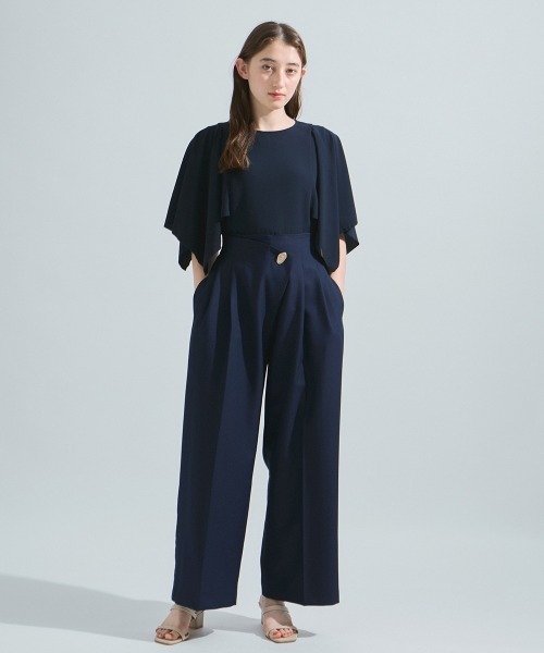 ketty(ケティ)の「2WAYジョーゼットフリルトップス≪手洗い可能≫(Tシャツ/カットソー・レディース・ネイビー/ブラック/オフホワイト・M)」の14枚目の写真