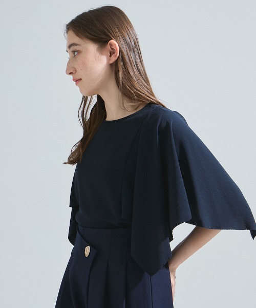 ketty(ケティ)の「2WAYジョーゼットフリルトップス≪手洗い可能≫(Tシャツ/カットソー・レディース・ネイビー/ブラック/オフホワイト・M)」の16枚目の写真