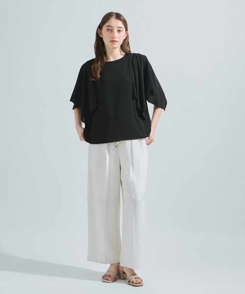ketty(ケティ)の「2WAYジョーゼットフリルトップス≪手洗い可能≫(Tシャツ/カットソー・レディース・ネイビー/ブラック/オフホワイト・M)」の17枚目の写真