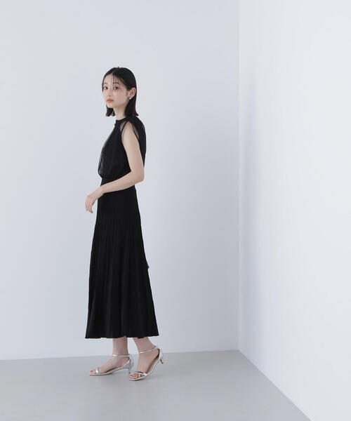NATURAL BEAUTY BASIC(ナチュラルビューティーベーシック)の「◇チュールドッキングニットワンピース(ワンピース・レディース・ダークブラウン/ダークオレンジ/ブラック・MEDIUM/P/S)」の7枚目の写真